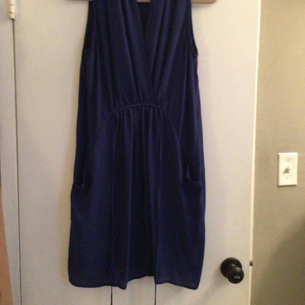 Bar lll Blue short Dress, pockets; small, empire waist, macys dress - Picture 4 of 4